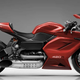 A photo of a red Marine Turbine Technologies 420-RR superbike.